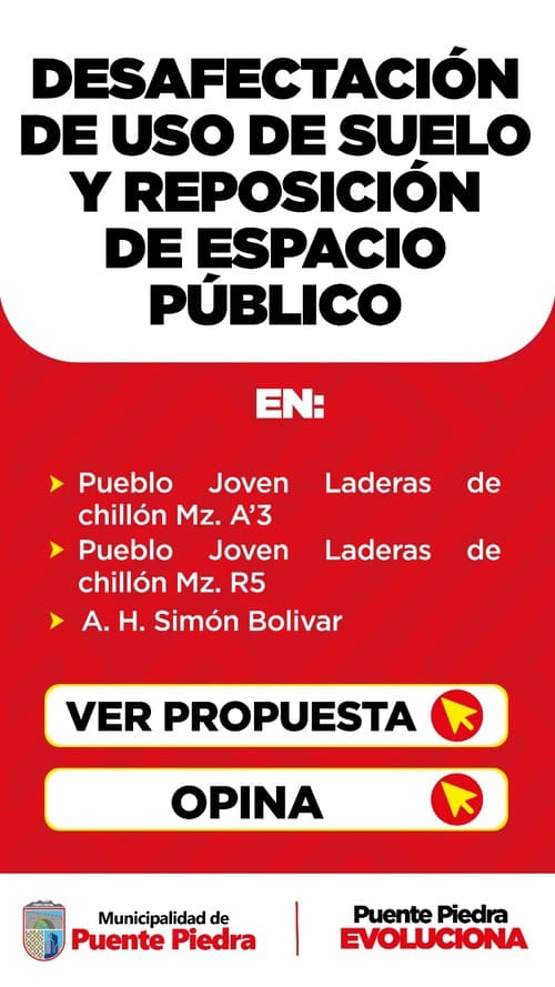 Desafectación de uso de suelo y reposición de espacio público